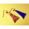 cloisonne triangle earrings