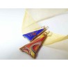 cloisonne triangle earrings
