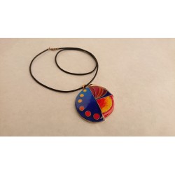 Blue-dial enamel pendant