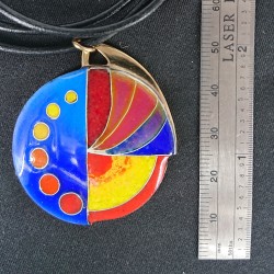 Blue-dial enamel pendant