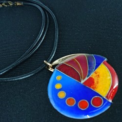Blue-dial enamel pendant