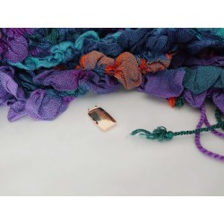 Blue - Green Vitreous Enamel Pendant -Abstract Art Cloisonne