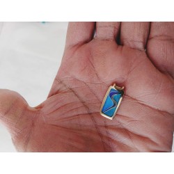 Blue - Green Vitreous Enamel Pendant -Abstract Art Cloisonne