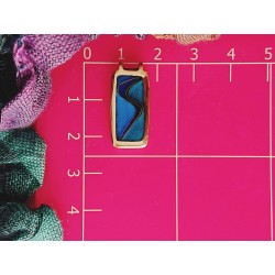 Blue - Green Vitreous Enamel Pendant -Abstract Art Cloisonne