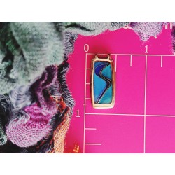 Blue - Green Vitreous Enamel Pendant -Abstract Art Cloisonne