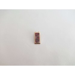 Red hearts enameled brass necklace pendant