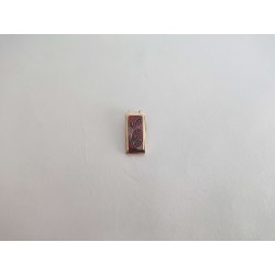 Red hearts enameled brass necklace pendant