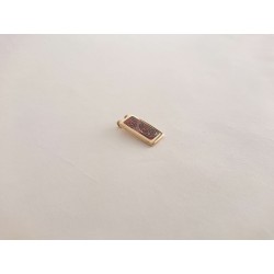 Red hearts enameled brass necklace pendant