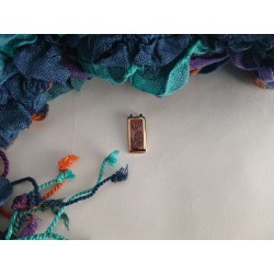 Red hearts enameled brass necklace pendant