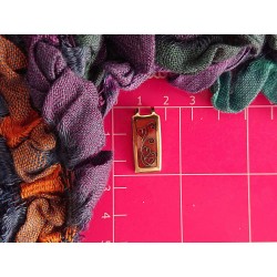 Red hearts enameled brass necklace pendant