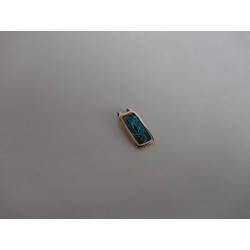 Blue-Green vitreous enamel pendant-handmade floral style