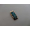 Blue-Green vitreous enamel pendant-handmade floral style