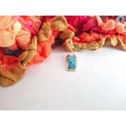 Blue-Green vitreous enamel pendant-handmade floral style