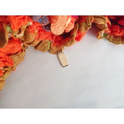 Blue-Green vitreous enamel pendant-handmade floral style