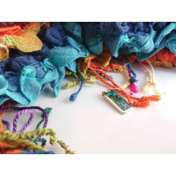 Green cloisonne enamel pendant - Filigree floral art jewelry -