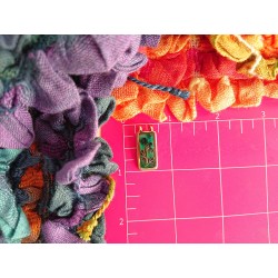 Green cloisonne enamel pendant - Filigree floral art jewelry -