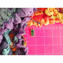 Green cloisonne enamel pendant - Filigree floral art jewelry -