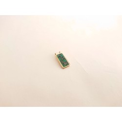 Green cloisonne enamel pendant - Filigree floral art jewelry -