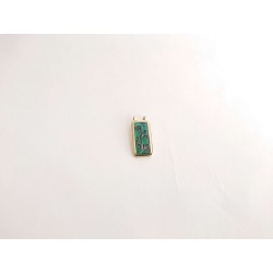 Green cloisonne enamel pendant - Filigree floral art jewelry -