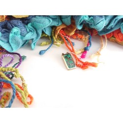 Green cloisonne enamel pendant - Filigree floral art jewelry -