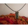 Green cloisonne enamel pendant - Filigree floral art jewelry -