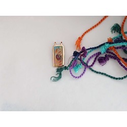 Floral red heart Brass Cloisonne enamel pendant - Handmade Artsy Craft women jewelry -