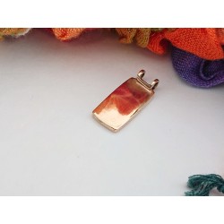 Floral red heart Brass Cloisonne enamel pendant - Handmade Artsy Craft women jewelry -