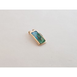 Green leaves and blue-sky cloisonne enamel pendant by BeyondKente (GesfOfCreation.etsy.com)