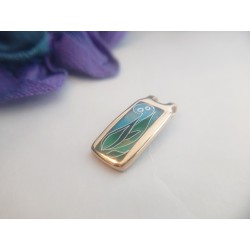 Green leaves and blue-sky cloisonne enamel pendant by BeyondKente (GesfOfCreation.etsy.com)