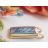 Blue waves enamel cloisonné pendant -brass handmade jewelry (GesfOfCreation.etsy.com)