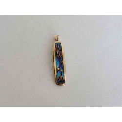 Flying Bird Enamel cloisonné pendant -brass- handmade jewelry (GesfOfCreation.etsy.com)