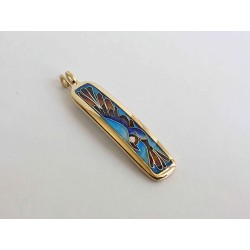 Flying Bird Enamel cloisonné pendant -brass- handmade jewelry (GesfOfCreation.etsy.com)