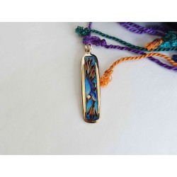 Flying Bird Enamel cloisonné pendant -brass- handmade jewelry (GesfOfCreation.etsy.com)
