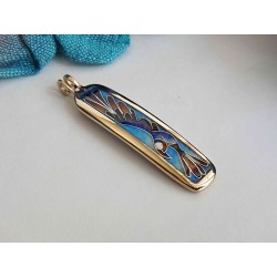 Flying Bird Enamel cloisonné pendant -brass- handmade jewelry (GesfOfCreation.etsy.com)