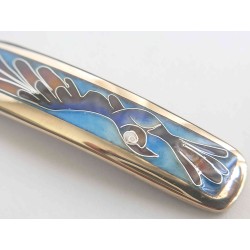 Flying Bird Enamel cloisonné pendant -brass- handmade jewelry (GesfOfCreation.etsy.com)