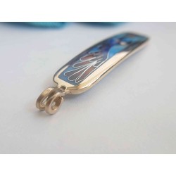 Flying Bird Enamel cloisonné pendant -brass- handmade jewelry (GesfOfCreation.etsy.com)