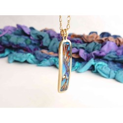 Flying Bird Enamel cloisonné pendant -brass- handmade jewelry (GesfOfCreation.etsy.com)