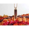 Red enamel cloisonne pendant. Brass enamel jewelry.