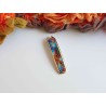Blue and red Flowers brass enamel cloisonne pendant
