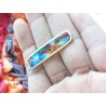 Blue and red Flowers brass enamel cloisonne pendant