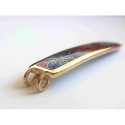 Blue and red Flowers brass enamel cloisonne pendant