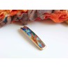 Blue and red Flowers brass enamel cloisonne pendant
