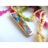Blue and red Flowers brass enamel cloisonne pendant