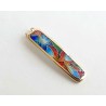 Blue and red Flowers brass enamel cloisonne pendant