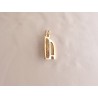 Initial enamel cloisonne brass pendant