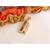Initial enamel cloisonne brass pendant