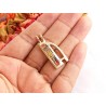 Initial enamel cloisonne brass pendant