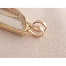 Initial enamel cloisonne brass pendant