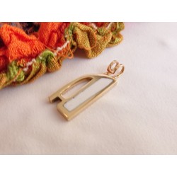 Initial enamel cloisonne brass pendant