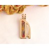 Initial enamel cloisonne brass pendant